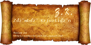 Zámbó Krisztián névjegykártya
