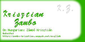 krisztian zambo business card